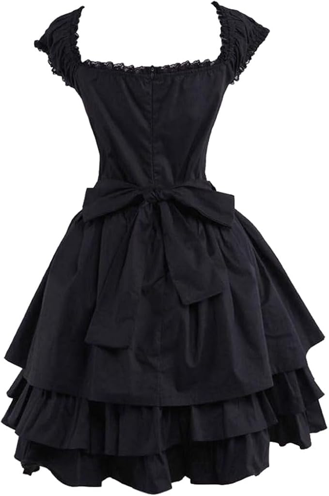 Gothic Lolita Dress: Black Lace-up Vampire Costume for Pinterest