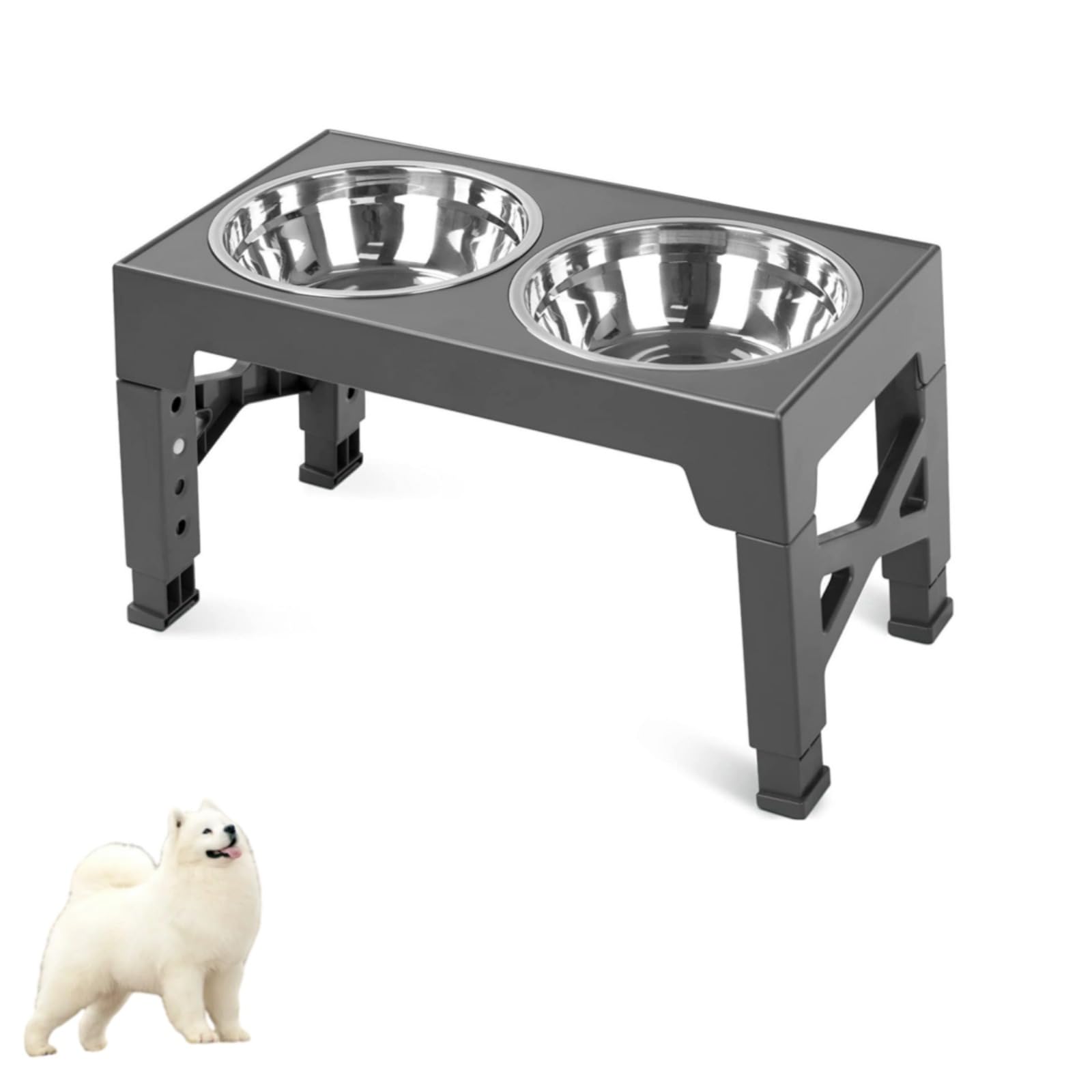 gamelle Chien surelevee,gamelle Anti eclaboussure Chien,Gamelle Surélevée pour Chien avec Ajustables,Ajustable pour Chats et Chiens