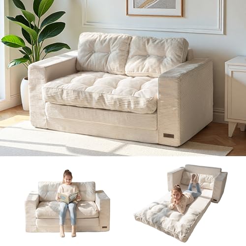 MAXYOYO Convertible Sofa Bed, Pull Out Loveseat Sleeper...