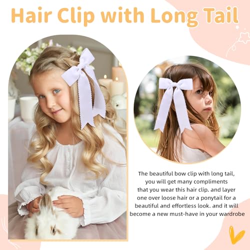 2 unidades de lazos blancos para niñas con pinzas miniatura 3