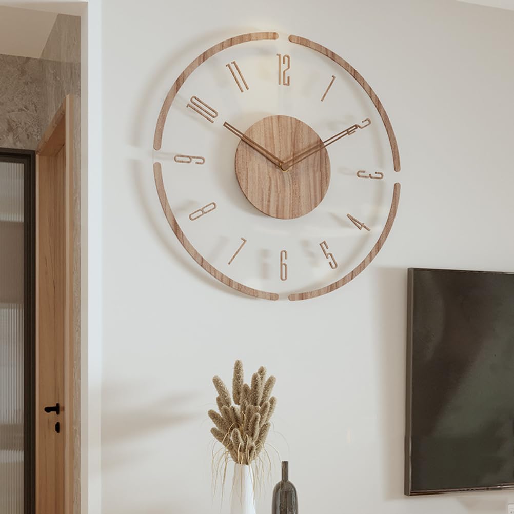 Amazon.com: ZYFAB Vintage Wood Wall Clock, Transparent Acrylic