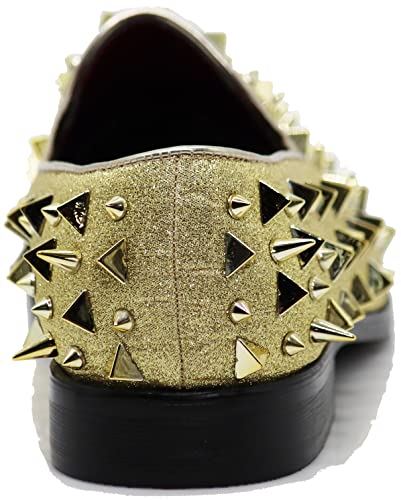 Image of SPK16 Men's Vintage Spike Dress Loafers Slip On Fashion Shoes Classic Tuxedo Dress Shoes