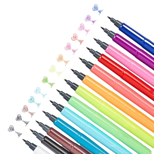 12 PCS/セットマーカーペン0.4mmフェルトチップバイブル水彩ぬりえブラシ