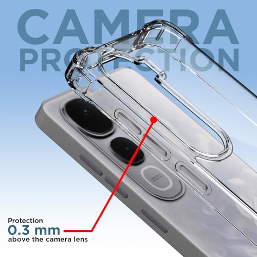 Image of Pikkme Back Cover for Vivo Y400 Pro 5G PC + TPU Clear Transparent Raised Edges Shockproof Protective Phone Bumper Case(Transparent)