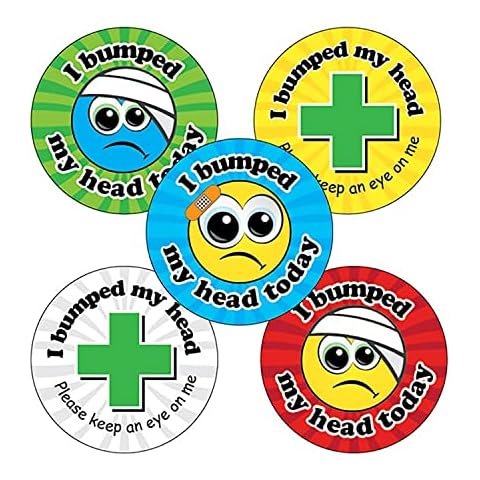 300I Bumped My Head Childrens Pupils School Teachers Health and Safety Stickers Value Pack 25mm Primary Teaching Services Cover