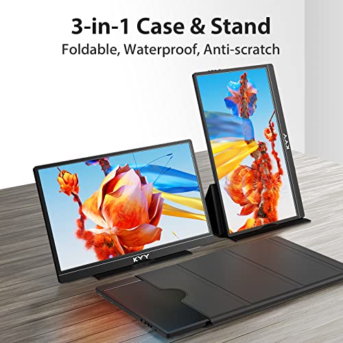 Kyy K3-2 Portable Monitor Latest 15.6'' Fhd 1080P Usb-C Hdmi Laptop Monitor W/Smart Cover Bag & Dual Speakers, External Hdr Computer Screen, Travel Gaming Monitor For Pc Mac Phone Xbox Ps4/5 Switch thumb #3