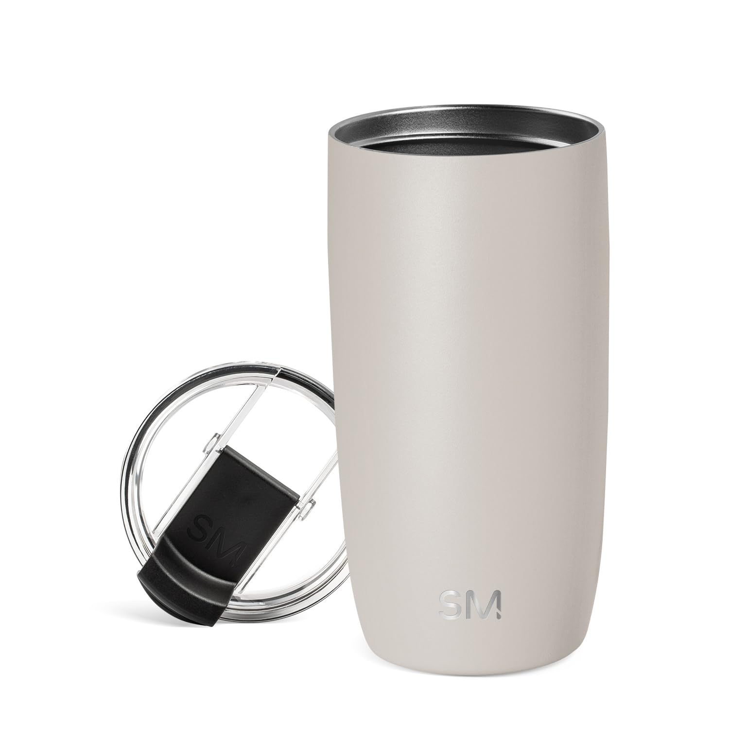 Simple Modern Travel Coffee Mug Tumbler with Flip Lid | Reusable Insulated Stainless Steel Thermos Cold Brew Iced Coffee Cup | Gifts for Women Men Him & Her | Voyager Collection | 16oz | Almond Birch