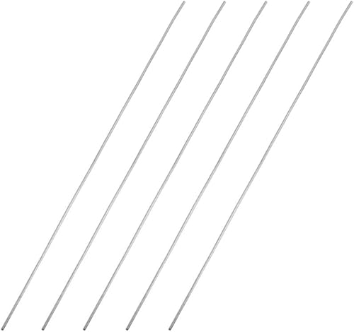 uxcell Varilla redonda sólida de acero inoxidable 304 de 0.039 in x 5.906 in para manualidades de bricolaje - 5 piezas