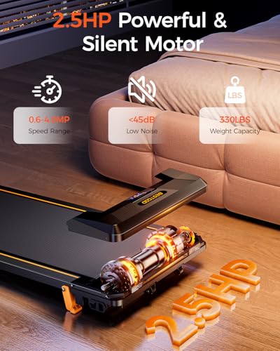 Image of Walking Pad Treadmill, BestGod Under Desk Treadmill 330lbs Capacity, Vibration Walking Pad with Incline, Portable Treadmills for Home, Compact Treadmills Walk Pad, Running Machine with Remote Control