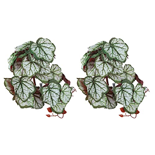 Yosoo 2PCS Artificial Water Plant Plastic Simulation Leaves with Suction Cup Fish Decoration Reptile Plants Artificial Green Plant Fake Hanging Leaves Aquarium Decor Ornaments