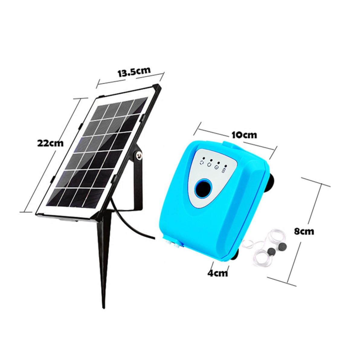 Bomba de Aire para Acuario Solar Doble Orificio y USB Recargable
