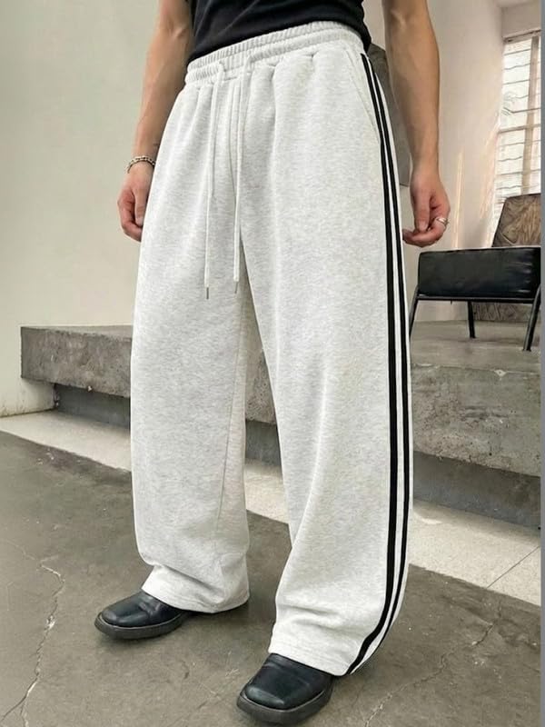 Image of Imsa Moda Men's Loose Fit Polycotton Casual Trousers Pants | Regular Fit Sports Stylish Track Pant | Comfortable Sweatpants for Men