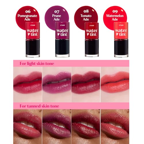 Image of ETUDE Dear Darling Water Tint - Pomegranate Ade | Korean Lip Stain & Lip Tint for Hydrated Pink Lips, Smudge-Proof Long-Lasting Lip & Cheek Makeup | K-Beauty Gift, Stocking Stuffers
