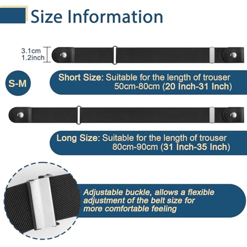 Image of 【4 Pcs】No Buckle Stretch Belt for Women and Men Elastic Waist Belt Invisible Belts for Jeans Pants