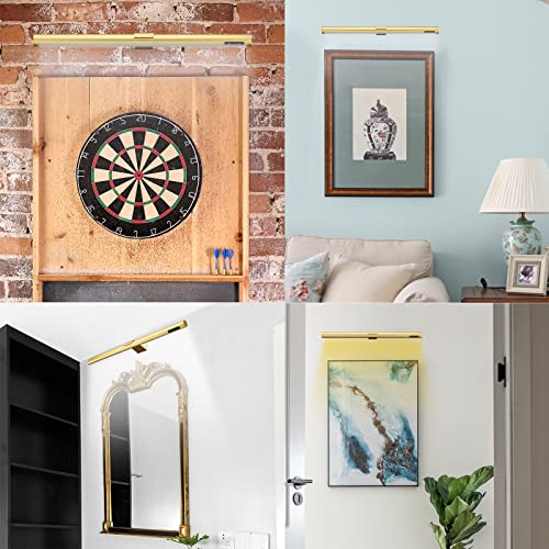 Image of Wireless Picture Light Battery Operated,19.7 inch Rechargeable Painting Light with Remote Control, Metal Art Display Lamp,3 Modes,Dimmable Dartboard Light with Timer for Dartboard Gallery