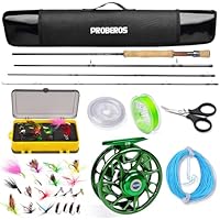 PROBEROS Fliegenfischen Combo - Fliegenrute und Rollen Komplettes Starterpaket mit Fall - Fliegenfischen Komplettes Sets 128