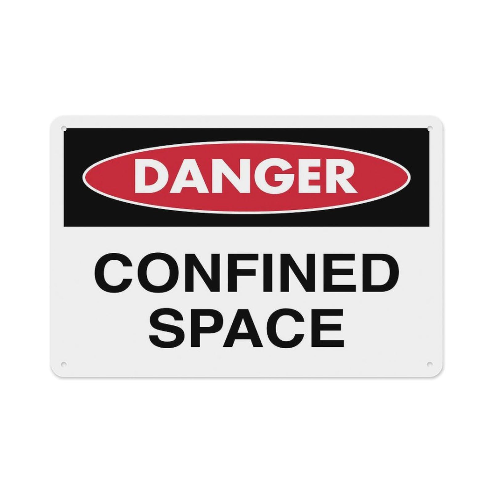 Peiyeety A05 Danger Confined Space Sign Aluminum Tin Warning Signs For Home Outdoor Garden 12X16 Inches