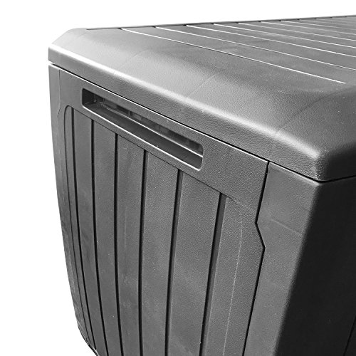 Mojawo Kunststoff Auflagenbox Kissenbox Gartenbox Gartentruhe mit Rollen für Polsterauflagen Kunststoff wasserdicht… – Bild 4