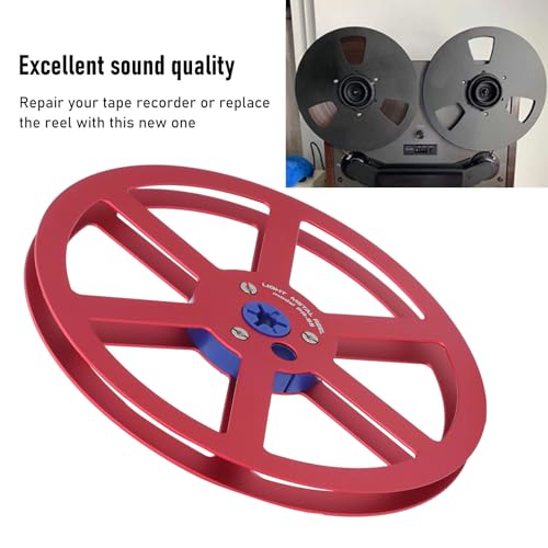 Empty Tape Reel, 1/4 7 Inch Nab Aluminum Metal Reel, Universal 6 Holes Sound Tape Empty Take Up Reel to Reel Small Hub, Easy to Use (Red)