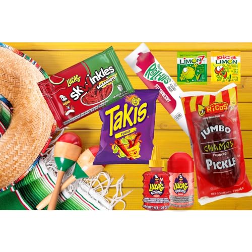 Tiktok Chamoy Pickle Kit With Fruit-Roll-up & Chips, Includes Lucas Gusano, Skwinkles Salsagheti & More by Ma Lit Candy (Ricos Chamoy Pickle)