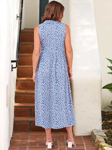 Image of ANRABESS Womens Casual Dress Summer Sleeveless V Neck Sundress Aline Flowy Beach Maxi Dresses Travel 2026 Vacation Outfits
