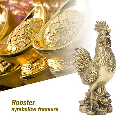 Estatua de gallo de latón 10 cm para decoración miniatura 3