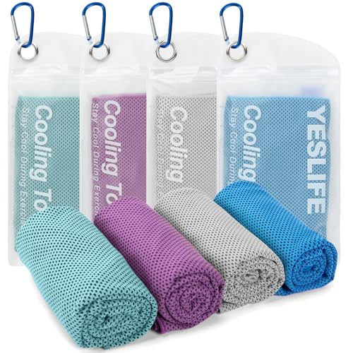Image of YESLIFE 4-Pack Cooling Towels (40 inchx 12 inch), Cooling Neck Wraps, Ice Towel