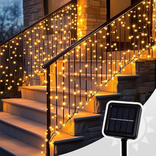 Patioman Curtain Lights for Stair Railing, 300 LED 20Ft x