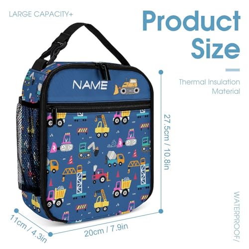 Custom Cartoon Car 2 Piece Backpack Set for Kids Boys Girls Add Name Text Personalized School Bag Lunch Box Customized Book Bag3