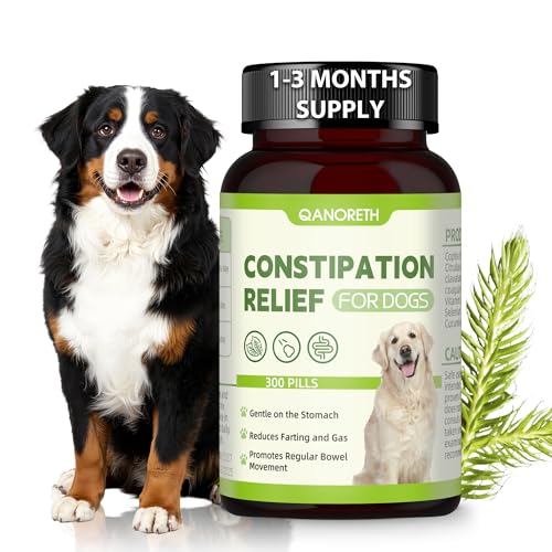 Qanoreth Dog Constipation Relief, Dog Laxative andDog Stool Softener – Herbal and Probiotic Supplement for Constipation Relief forDogs, DogGas Relief – Supports Digestion, Comfort, and Regular Poops