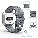 Welltin 2 Pack Bands Compatible with Fitbit Versa / Fitbit Versa 2 / Fitbit Versa Lite for Women Men, Breathable Woven Fabric Strap, Adjustable Replacement Wristband for Fitbit Versa Smart Watch