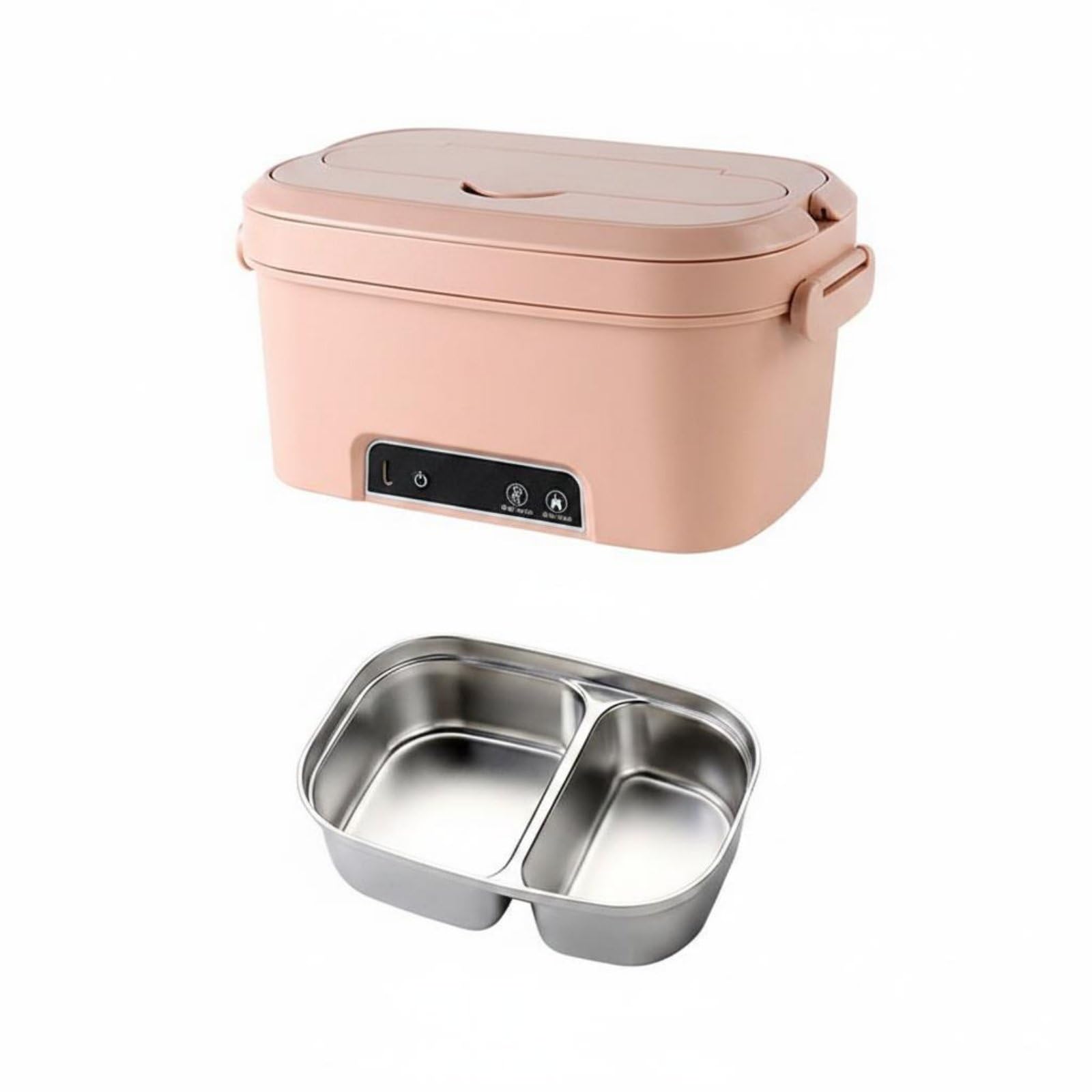 Contenitore Termico Pasti Scaldavivande Elettrico Portatile Pranzo Box Contenitore Riscaldante Lunch Box Cordless Camera Alimenti Alimentare Doppio, Array, Rosa Ciliegio