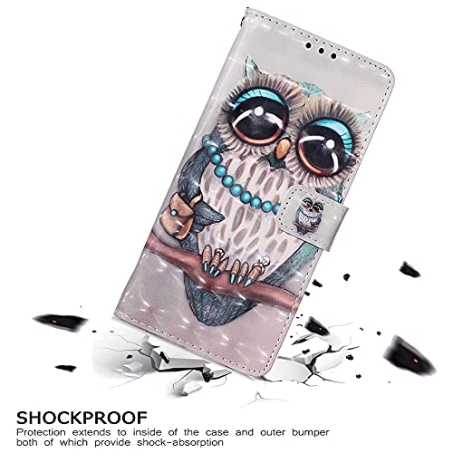 Imirst Case For Galaxy S22 Ultra Wallet Case Painted Pu Leather Folio Flip Case With Credit Card Slots Kickstand Magnetic Protection Phone Case For Samsung Galaxy S22 Ultra Big Eyed Owl Yb #TOP2