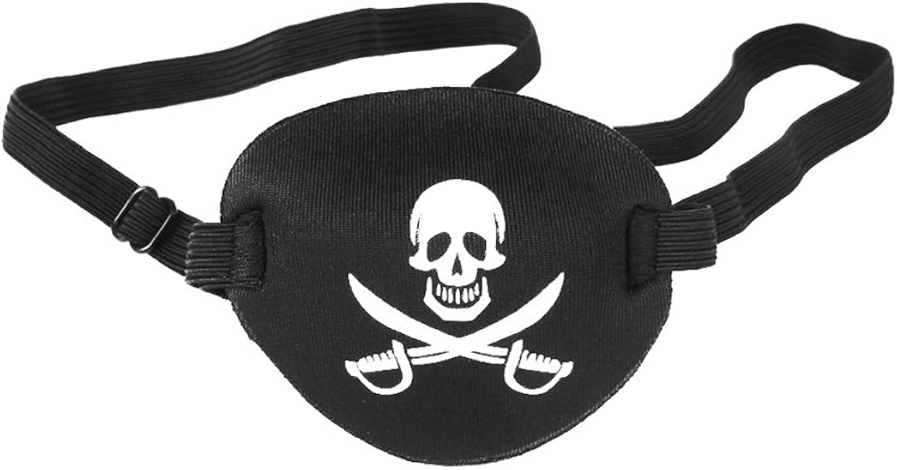 NUOLUX Eye Patch Mask Skull and Cross Bones with Adjustable Strap Color