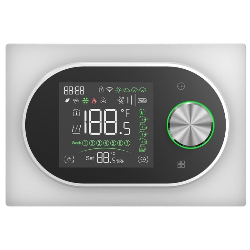 BECA BAC-9000MLWE-FAN Termostato Smart WiFi per Fan Coil 2 Tubi, Ventola 0–10V Modulante + Valvola ON/OFF, Sonda NTC, App Tuya/Smart Life, Alexa/Google, IP20 – Expert4House Edition (Bianco)