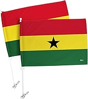 Vista 108 de Bandera de Estados Unidos con poste para coche, bandera para carros, 2 unidades, bandera de América, capó para auto, 4 de julio, decoración