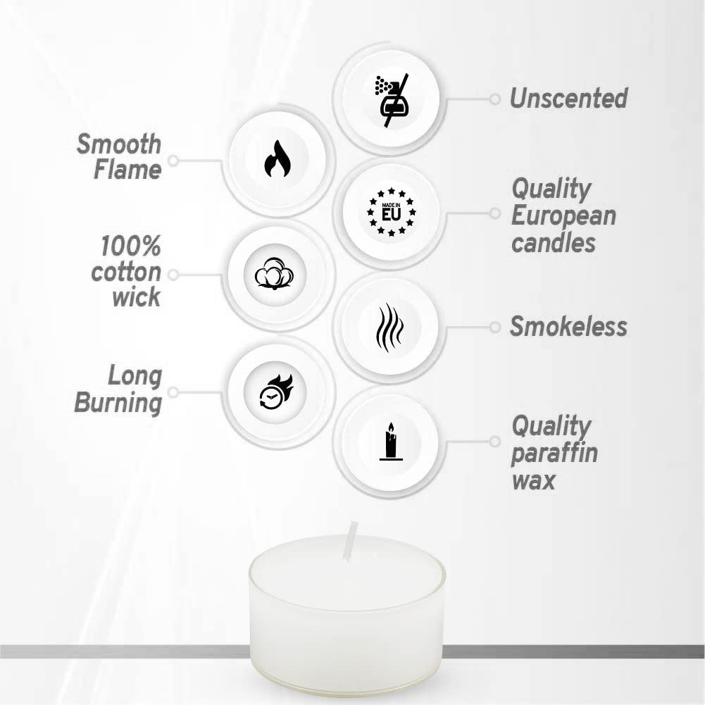 Lumini Di Cera Bolsius - Confezione Da 48, Durata 8 Ore, Bianchi, Per Cene Romantiche O Decorazioni - Foto 3