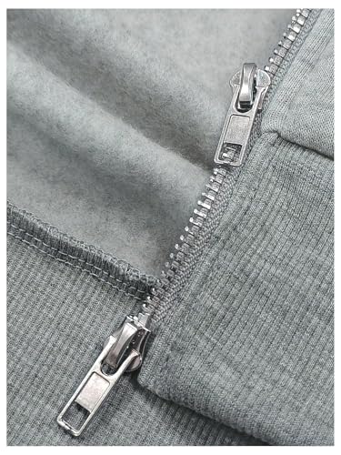 Men's Crop Zip Up Hoodie Long Sleeve Hooded Sweatshirts Casual Basic Outerwear with Pockets4