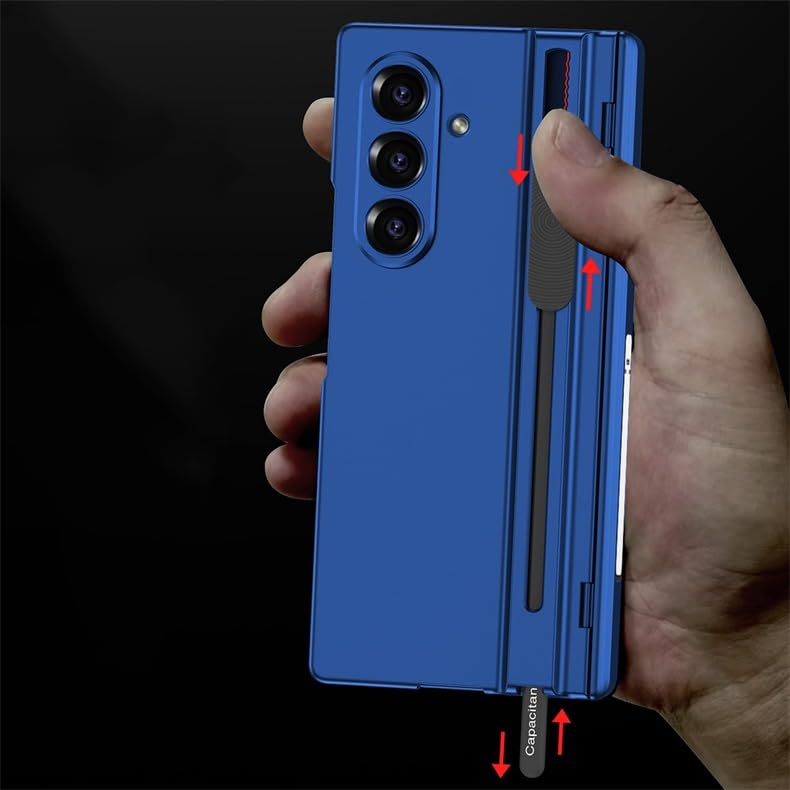 Custodia compatibile con Samsung Galaxy Z Fold 8 Ultra con pennino (blu)