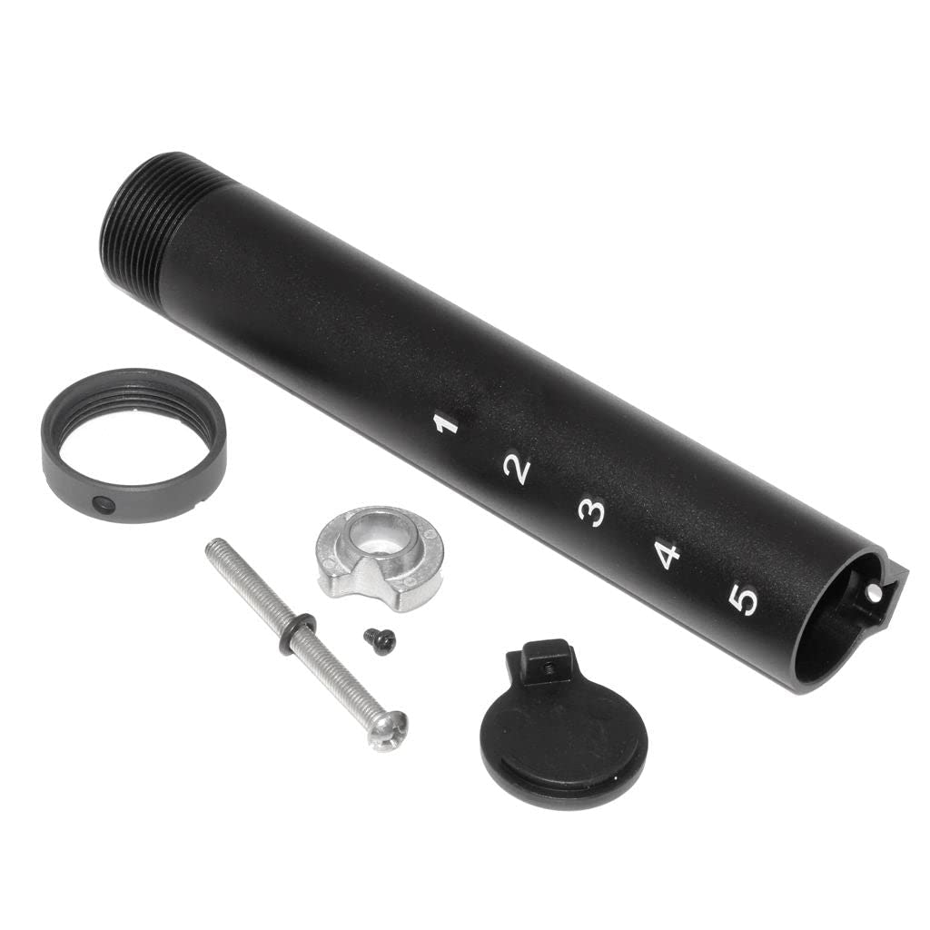 Generic Airsoft Partie E&C 168mm Tube de Crosse allongé à 5 Positions pour E&C Tokyo Marui M16A1 Series AEG Rifle Black
