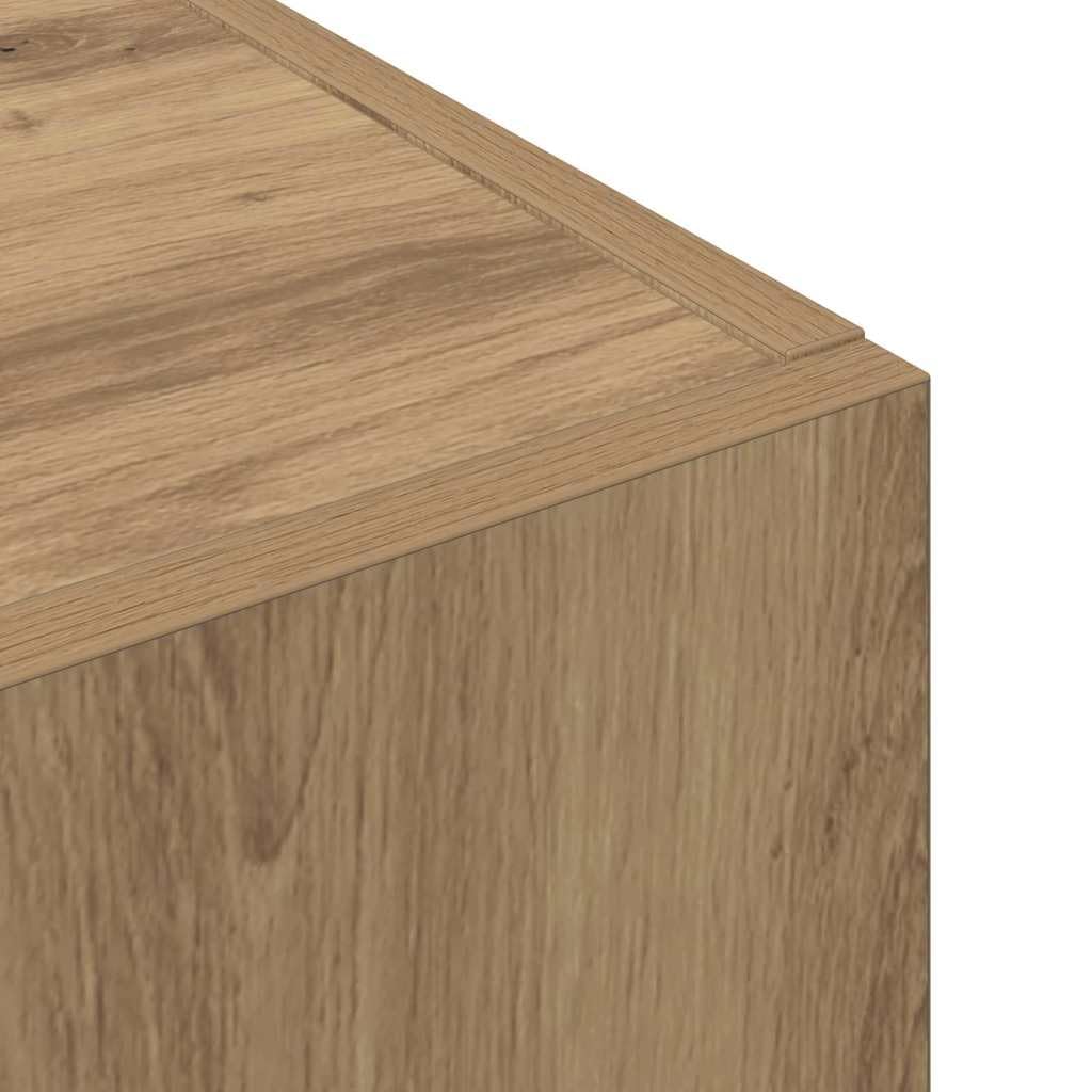 IKAYAA Armadietto in Holz Armadio Porte Battenti Aktenschrank Armadietto per Garage Armadio Ufficio Mobili Ufficio-Rovere artigianale-60 x 32 x 115 cm