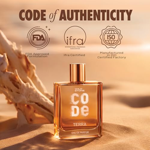 Image of WILD STONE CODE Terra Eau De Parfum For Men, 100Ml|Luxury Perfume With Long Lasting Smell For Classy, Mature And Sleek Personality|Premium Perfume For Men - Terra, Spray