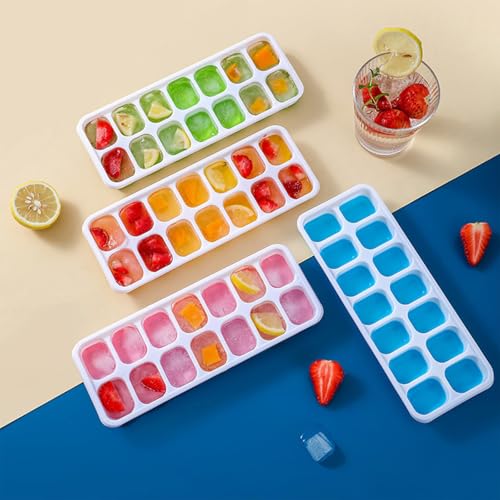 Molde para cubos de hielo con tapa rosa miniatura 3