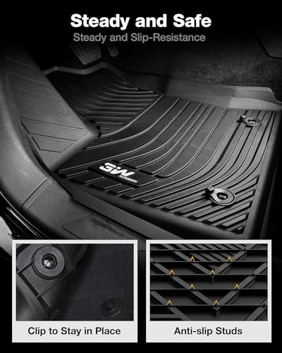 Image of 3W Floor Mats Fit 2022-2026 Toyota Tundra CrewMax Cab, TPE All-Weather