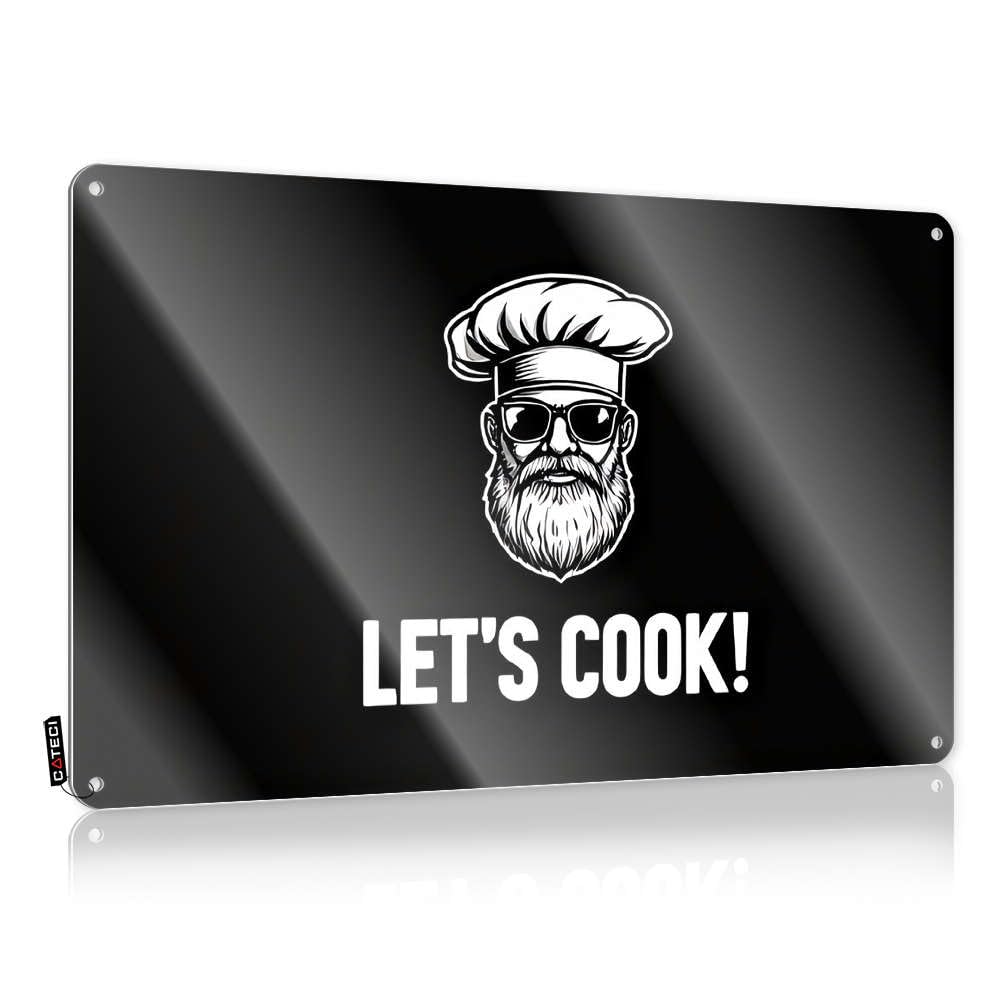 Signs For Garage Let'S Cook! Chef Hat Sunglasses Tin Sign Boys Bedroom Accessories Garage Tin Sign(30X40CM)