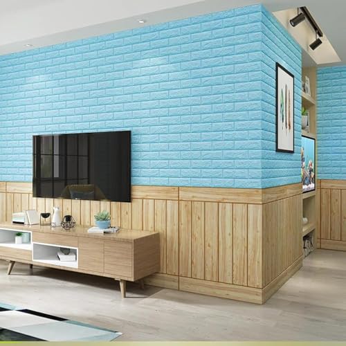 GLUN® 3D Turquoise Brick Wallpaper for Wall PE Foam Wall Stickers Self Adhesive DIY Wall Decor 70 x 77cm Pack of 12 (B0C89KCF8Q) Amazon Price History, Amazon Price Tracker