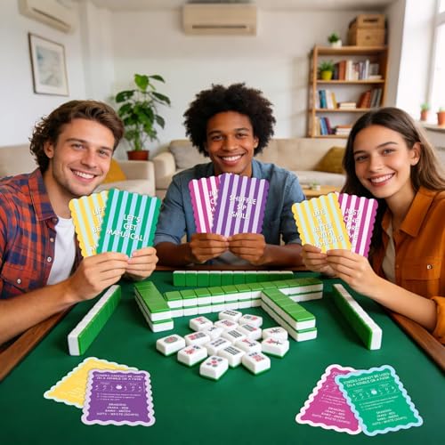 Set de 4 Barajas para Mezclar Mahjong de PVC miniatura 6