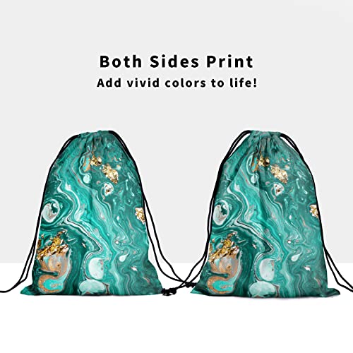 Teal Marble Gymnastics Grip - Gold Texture Grip Bags for Gymnasts - Marbled Art Gym Pouch - Water Resistant & Adjustable3