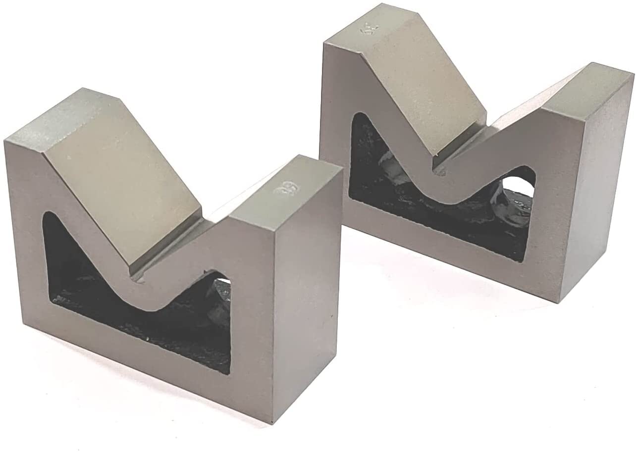 Buyohlic Seasoned Caste Iron v Block Pair ((100 x 42 mm x 66 mm (4