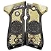 Custom for Beretta 92 - Luxury Black & Gold Two-Tone Metal Grips with Scrollwork, Includes Matching Screws, Fits Full-Size Beretta Models, 92FS, m9, 92a1, 92 INOX, Custom Design